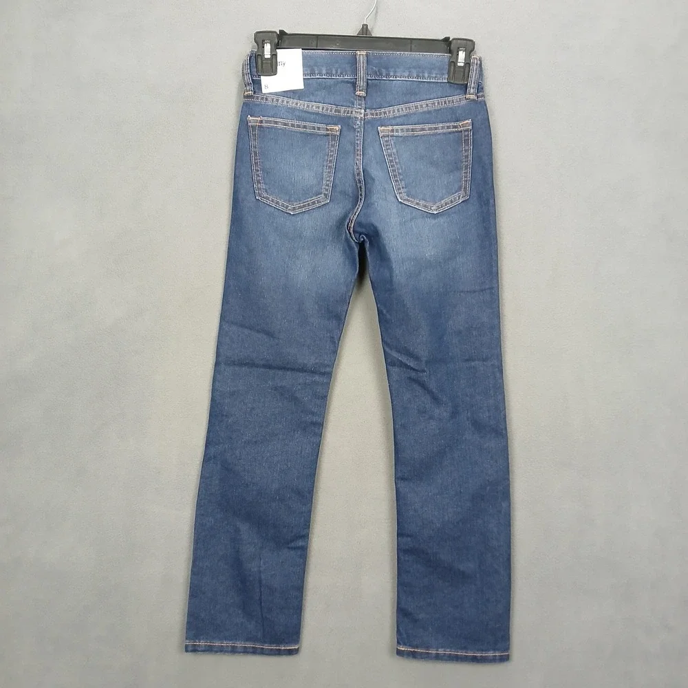 Old Navy‎ Skinny Jeans Girls 8 Blue Denim Cotton Whiskers Detail Mid Rise Casual